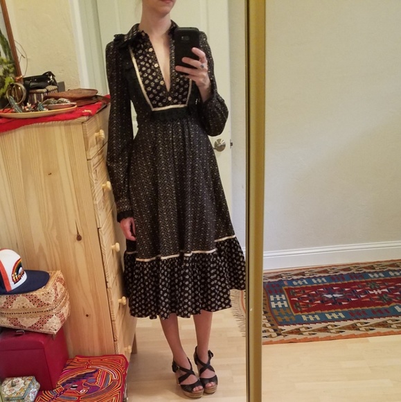 Gunne Sax Dresses & Skirts - Rare Vintage Calico Gunne Sax Lace Dress XS
